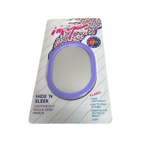 Vintage‎ Mon Image Hide 'N Sleek Single Sided Mirror Purple New in Package